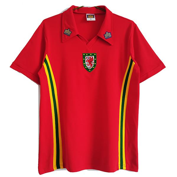 Welsh home retro jersey Wales men's first sportswear football tops sport shirt 1976-1979